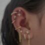 Silver Double Chain Studs, thumbnail 2 of 3