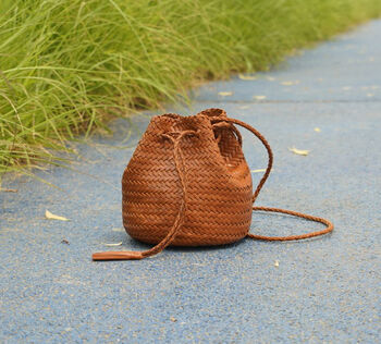 Woven Leather Cross Body Bag, 8 of 11