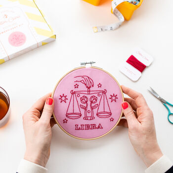 Libra Zodiac Embroidery Hoop Kit, 4 of 6