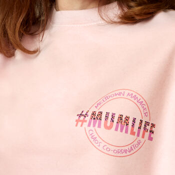 #Mumlife Pink Design Sweatshirt, 3 of 7