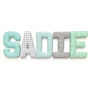 Mint And Grey Full Name Fabric Letters, thumbnail 4 of 11