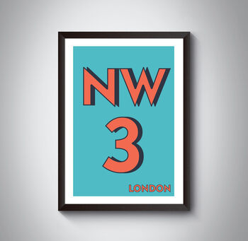 Nw3 Camden London Typography Postcode Print, 4 of 10
