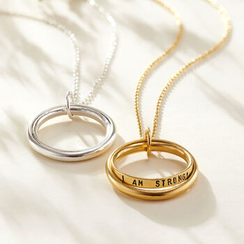 Personalised Double Secret Script Ring Necklace, 3 of 12