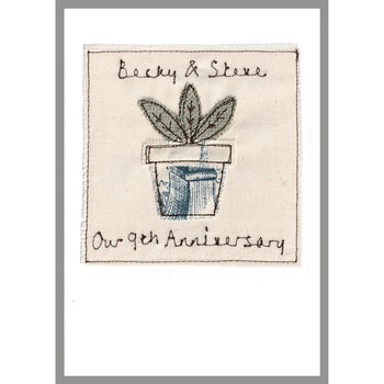 Personalised Pottery 9th Wedding Anniversary Card, 8 of 10