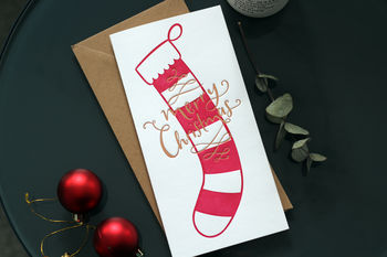 'Merry Christmas' Stocking Money Wallet Card, 2 of 2