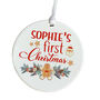 Personalised First Christmas Ceramic Ornament With Name, thumbnail 3 of 7