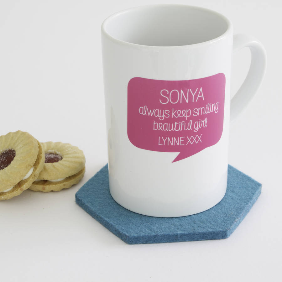 personalised positive message mug by xoxo