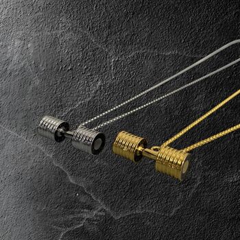 Personalised Oversized Dumbbell Necklace, 2 of 7
