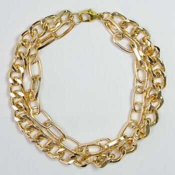 Jax Multi Layered Chain Gold Plated Bracelet, 3 of 4