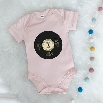 'Totally Awesome Records' Personalised Babygrow, 5 of 8