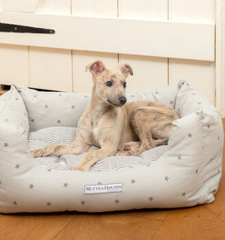 Grey Stars And Stripe Boxy Dog Bed, 7 of 7
