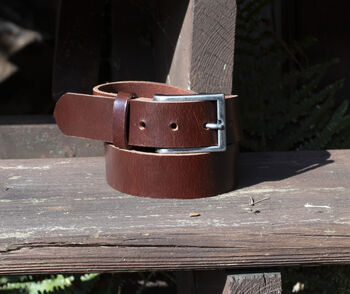 Handmade Belt Men's English Leather Belt Brown 35mm Wide, 10 of 10