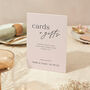 Cards And Gifts Table Sign A4 Wedding Sign Blush Script, thumbnail 1 of 5