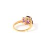 Sterling Silver Gold Plated Amethyst And Diamond Trilogy Ring, thumbnail 5 of 6