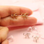 Bow Gold Plated Earrings, thumbnail 1 of 3