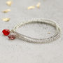 Swarovski Crystal Heart Stretch Charm Bracelet, thumbnail 2 of 7