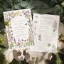 Cottage Garden Wildflowers A5 Wedding Invitation, thumbnail 3 of 7