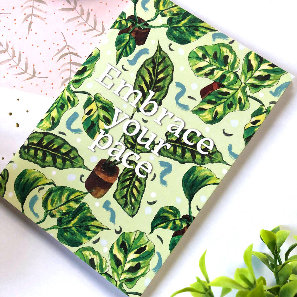 Embrace Your Pace Notebook, Houseplant Lined Notebook, 1 of 11