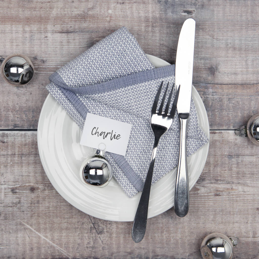 Christmas Silver Bauble Place Card Holders By Postbox Party