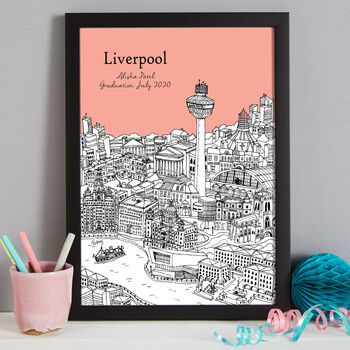 Personalised Liverpool Graduation Gift Print, 6 of 9