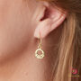 Tiny Matte Gold And Silver Detailed Circle Drop Earrings, thumbnail 1 of 10