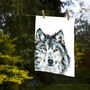 Inky Wolf Tea Towel, thumbnail 4 of 10