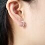 Silver Cz Stone Huggie Earrings, Sparkly Minimalistic Everyday Hoops, Small Hoops, thumbnail 3 of 7
