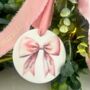 Personalised First Christmas Bow Ornament, thumbnail 1 of 4