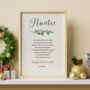 Auntie Christmas Gift Aunt Personalised Christmas Poem, thumbnail 1 of 8