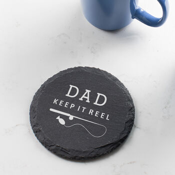 Personalised Funny Fishing Pun Slate Coaster, 8 of 8