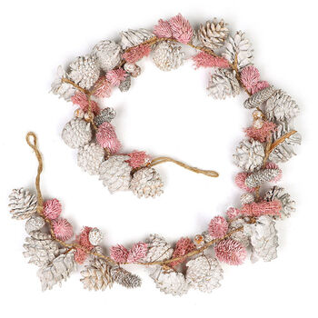 Heather Pink Pine Cone Christmas Garland, 2 of 6