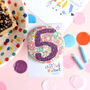 5th Birthday Badge, Custom 5th Birthday Gift, thumbnail 1 of 5
