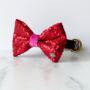 Red Sequin Christmas Dog Bow Tie, thumbnail 1 of 2