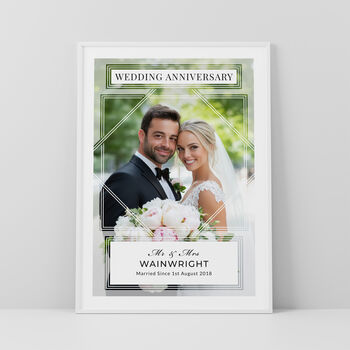 Wedding Anniversary Couples Photo Print Personalised Anniversary Gift, 4 of 5