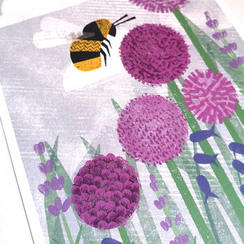 Bumblebee And Alliums Print, 3 of 3