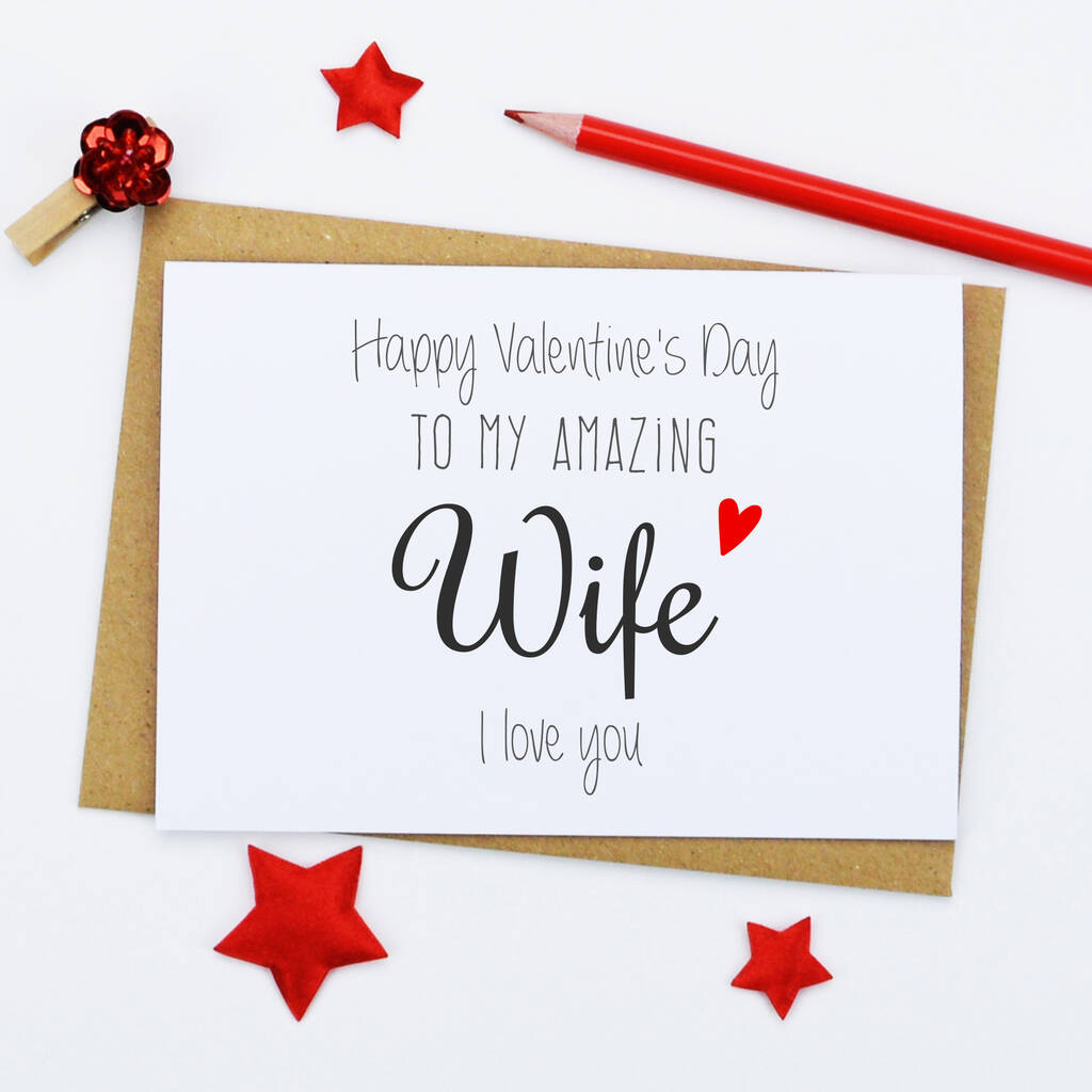 Personalised Happy Valentine's Day Wife Card By Andrea Fays