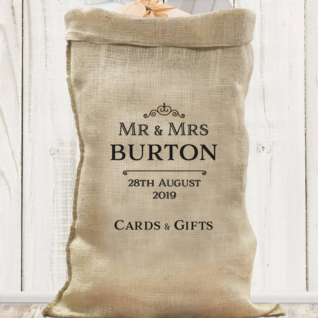 Personalised Mr And Mrs Wedding Gifts And Cards Sack