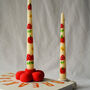 Pumpkin And Mushroom Hand Painted Candle W/ Flower Candle Holder Gift Set, thumbnail 3 of 5