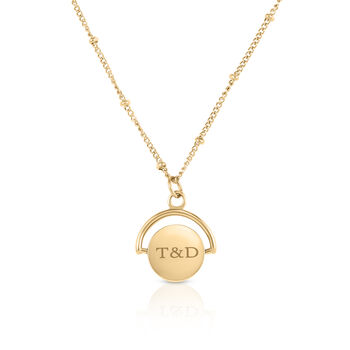 Spinning Disc Necklace With Double Engraving, 8 of 9