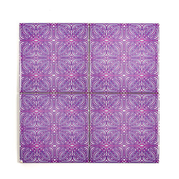 Pink Purple Geometric Rhododendron Flower Tiles, 4 of 12