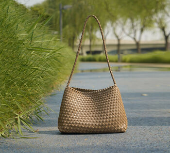 Hand Weaving Vegan Leather Shoulder Bag, 7 of 12