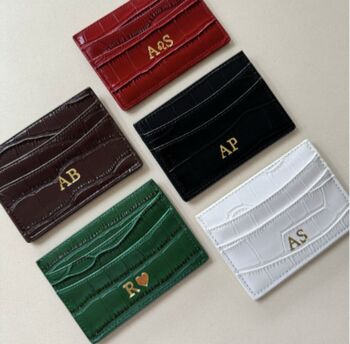 Personalised Faux Croc Leather Card Holder, 2 of 7