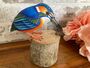 Hand Carved Wooden Kingfisher Bird Figurine Hand Painted, thumbnail 1 of 7