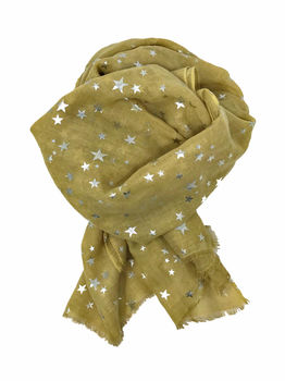 Stars Silver And Rose Gold Foil Scarf, 5 of 9