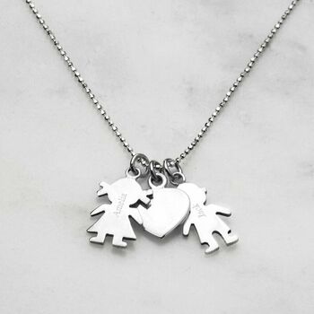 Personalised Mothers Necklace From Two Children, 2 of 4