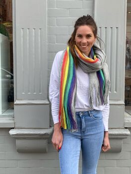 Rainbow Soft Snuggly Blanket Scarf, 3 of 11