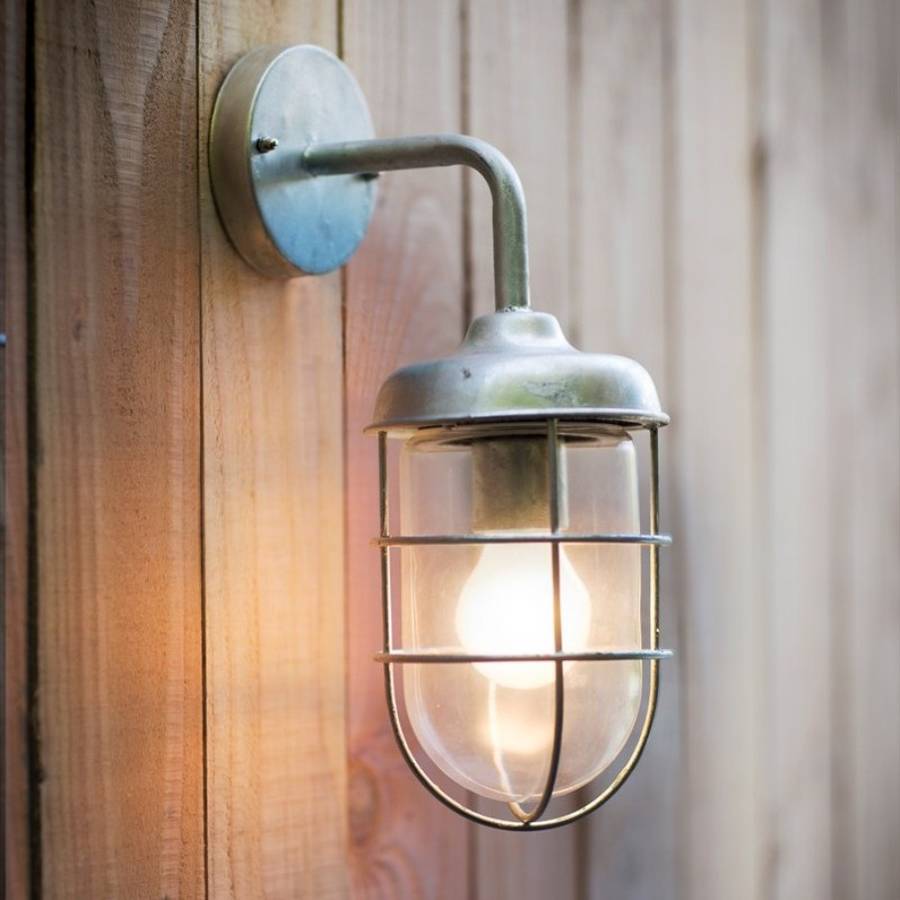Galvanised Harbour Outdoor Wall Light By Garden Selections Galvanised Harbour Outdoor Wall Light