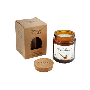 Brown Jar Candle • 'You Are Magni Pheseant” • Scented Candle • Country Home Décor • Cute Animal Candle • Thank You Gift, 2 of 2
