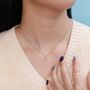 Tiny Cz Leaf Pendant Necklace In Sterling Silver, thumbnail 6 of 10
