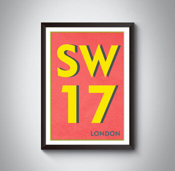 Sw17 Tooting, Mitcham London Postcode Art Print, 10 of 10